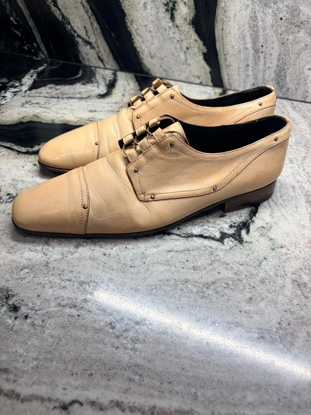 a.testoni Bologna Leather Dress Shoes Men’s 6.5 UK / 7.5 US Made Italy